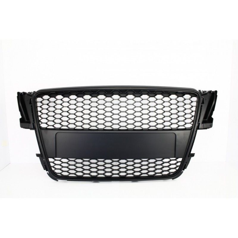 Badgeless Front Grille suitable for AUDI A5 8T (2007-2011) RS Design Matte Black, A5/S5/RS5 8T
