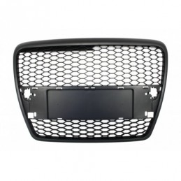 Badgeless Front Grille suitable for AUDI A6 4F C6 (2004-2007) RS Design Matte Black, A6/RS6 4F C6