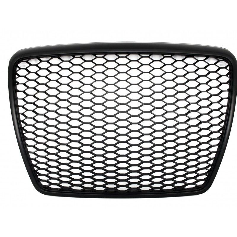 Badgeless Front Grille suitable for AUDI A6 4F2 4F C6 (2004-2011) RS Design Matte Black, A6/RS6 4F C6