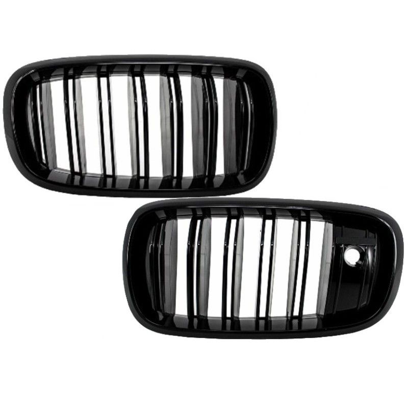 Central Grilles Kidney suitable for BMW X5 X6 F15 F16 (2014-up) X5M X6M Double Stripe Design M-Package Sport with Camera, X6 F16