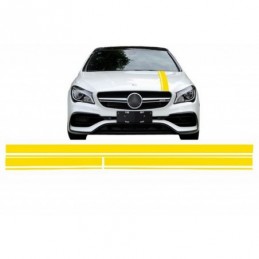 tuning Set Sticker Matte Yellow Upper Bonnet Roof & Tailgate Mercedes Benz CLA W117 C117 X117