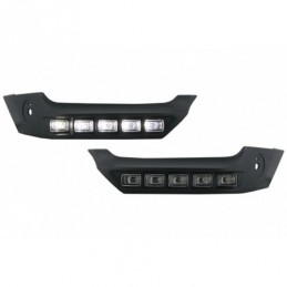 Front Bumper Spoiler LED DRL Extension suitable for Mercedes G-Class W463 (1989-up), FBSMBW463BSK, KITT Neotuning.com