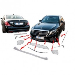 tuning Body Kit Package Ornaments Chrome Moldings suitable for Mercedes S-Class W222 (2013-up) S65