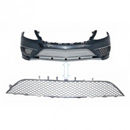 Front Bumper Chrome Central Lower Grille suitable for MERCEDES S-Class W222 (2013-2017) S65 Design, FBGMBW222S65, KITT Neotuning