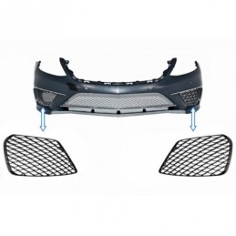 tuning Front Bumper Side Grilles suitable for MERCEDES Benz S-Class W222 S63 Design Piano Black