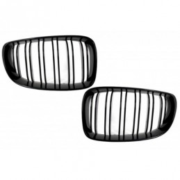Central Grilles Kidney Grilles suitable for BMW 1 Series E81 E82 E87 E88 M1 M (2007-2011) LCI Double Stripe M Design Piano Black
