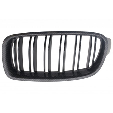Central Grilles Kidney Carbon suitable for BMW F30 F31 Double Piano Black Stripe M Design, Serie 3 F30/ F31