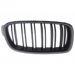 Central Grilles Kidney Carbon suitable for BMW F30 F31 Double Piano Black Stripe M Design, Serie 3 F30/ F31