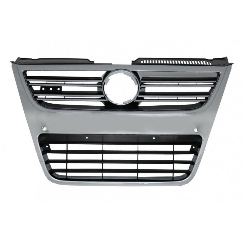 Front Grille suitable for VW Passat 3C (2007-2010) Full Chrome only for R36 OEM Bumper with PDC, VOLKSWAGEN