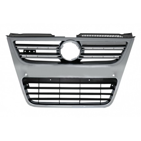 Front Grille suitable for VW Passat 3C (2007-2010) Full Chrome only for R36 OEM Bumper with PDC, VOLKSWAGEN