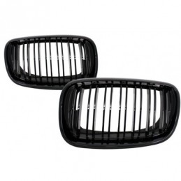 Front Grilles Kidney suitable for BMW X5/X6 E70/E71 (2007-2014) Double Stripe M Design Piano Black, X6 E71/ E72