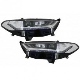 LED DRL Headlights Xenon Look suitable for Ford Mondeo MK5 (2013-2016) Flowing Dynamic Sequential Turning Lights Chrome, Eclaira