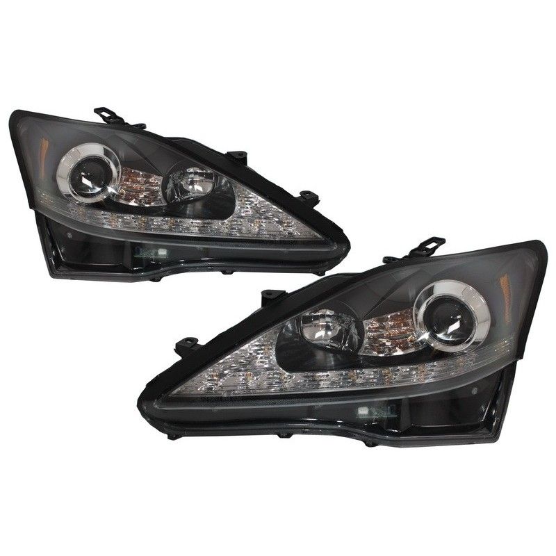 LED DRL Headlights Dynamic Turn Light Signal suitable for LEXUS IS XE20 (2006-2013) Black Edition, Eclairage Lexus