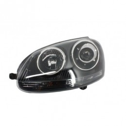 Xenon Look Headlights RHD suitable for VW Golf 5 V Mk5 (2003-2007) Jetta (2005-2010) GTI R32 Black Edition, Eclairage Volkswagen