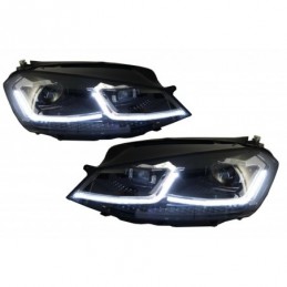 LED Headlights suitable for VW Golf 7 VII (2012-2017) Facelift G7.5 R Line Look with Sequential Dynamic Turning Lights, Eclairag