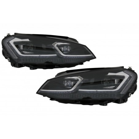 LED Headlights suitable for VW Golf 7 VII (2012-2017) Facelift G7.5 R Line Look with Sequential Dynamic Turning Lights, Eclairag