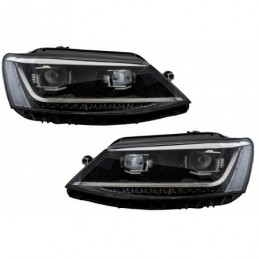 Headlights LED DRL suitable for VW Jetta Mk6 VI (2011-2017) Dynamic Turn Light Xenon Matrix Design, Eclairage Volkswagen