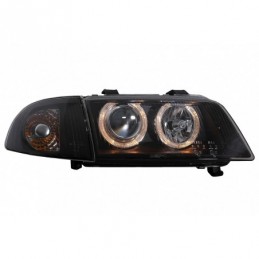 Angel Eyes Headlights suitable for Audi A4 B5 (1995-1998) 2 Halo Rims Black, Eclairage Audi