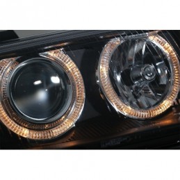 Angel Eyes Headlights suitable for Audi A4 B5 (1995-1998) 2 Halo Rims Black, Eclairage Audi