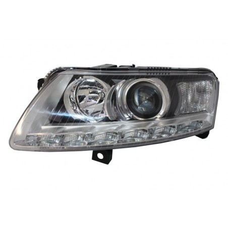 Xenon Headlights LED DRL suitable for AUDI A6 4F (2004-2009) Chrome Without AFS, Eclairage Audi