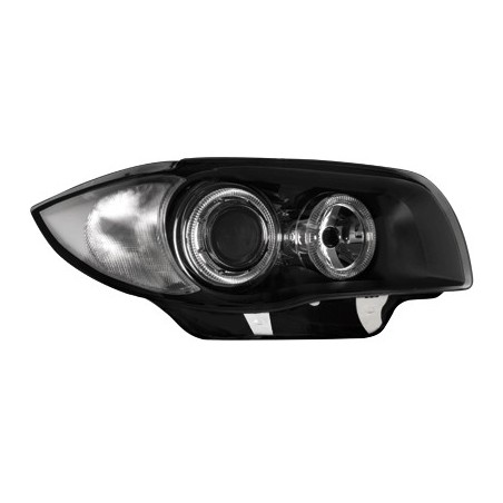 Headlights Angel Eyes suitable for BMW 1 Series E87 E81 E82 E88 (2004-2011) 2 Halo Rims Black, Eclairage Bmw