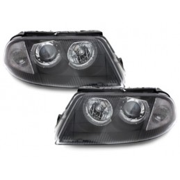 Headlights suitable for VW Passat 3BG (2000-2004) 2 Halo Rims Black, Eclairage Volkswagen