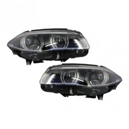 Headlights Full LED suitable for BMW 5 Series F10/F11 (2011-2013) Angel Eyes, Eclairage Bmw