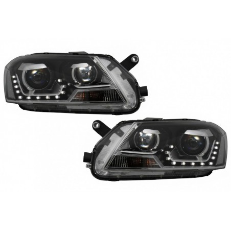 Headlights LED DRL suitable for VW Passat 3C B7 (11/2010-10/2014) Black, Eclairage Volkswagen