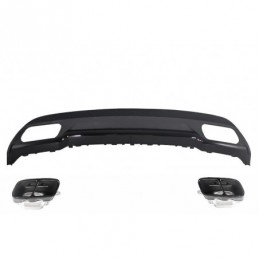 Rear Diffuser & Exhaust Tips Tailpipe Package Black suitable for MERCEDES A-Class W176 (2012-up) Sport Pack, Classe A W176