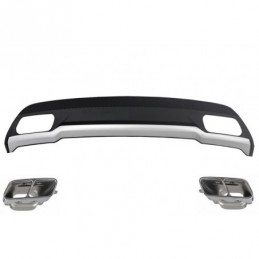 Rear Diffuser and Exhaust Tips Tailpipe Package suitable for MERCEDES A-Class W176 (2012-2018) Sport Pack, Classe A W176