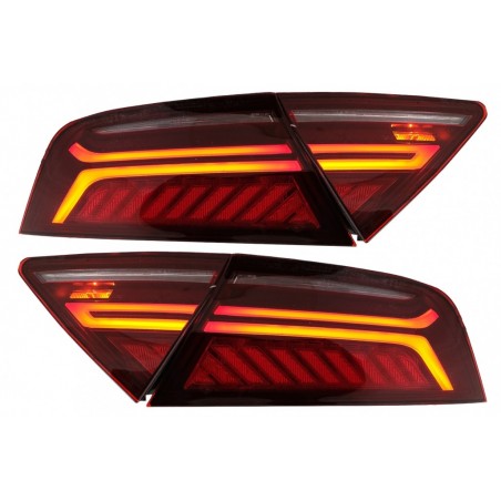 LED Light Bar Taillights suitable for Audi A7 4G (2010-2014) Facelift Design Cherry Red Smoke, A7/ S7 / RS7 - C7