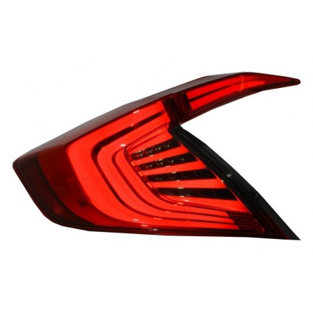 Taillights suitable for HONDA Civic MK10 (FC/FK) (2016-Up) Limousine Full LED Light Bar Red/Smoke, Eclairage Honda