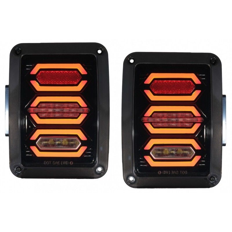 Taillights Full LED suitable for JEEP Wrangler JK (2007-2017) Smoke, Eclairage Jeep