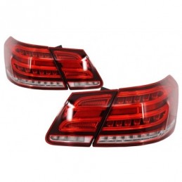 LED Light Bar Taillights suitable for MERCEDES E-Class W212 (2009-2013) Conversion Facelift Design Red Clear, Eclairage Mercedes