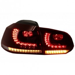 Taillights FULL LED suitable for VW Golf 6 VI (2008-2013) R20 Design Dynamic Sequential Turning Light Cherry Red (LHD and RHD), 