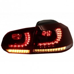 Taillights FULL LED suitable for VW Golf 6 VI (2008-2013) R20 Design Dynamic Sequential Turning Light Cherry Red (LHD and RHD), 