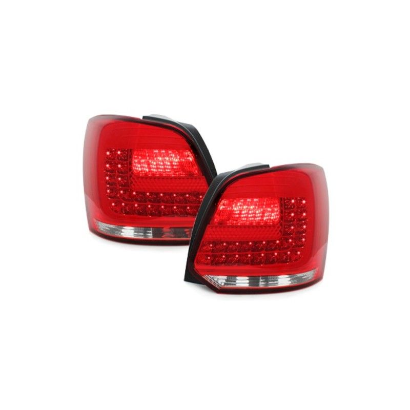 LED Taillights suitable for VW Polo 6R (2009-2014) Red/Clear, Eclairage Volkswagen