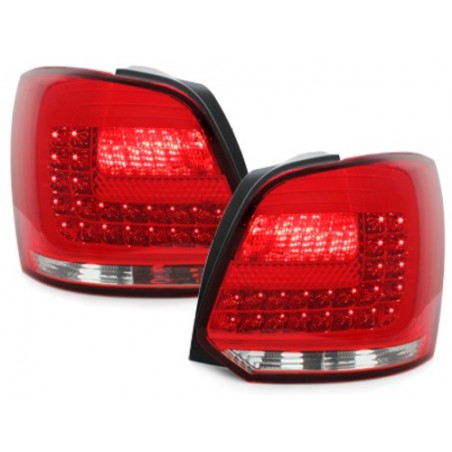 LED Taillights suitable for VW Polo 6R (2009-2014) Red/Clear, Eclairage Volkswagen