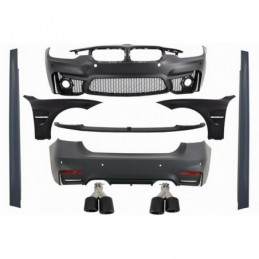 Complete Body Kit suitable for BMW F30 (2011-2019) with Front Fenders and Exhaust Muffler Tips Carbon Fiber EVO II M3 CS Design,
