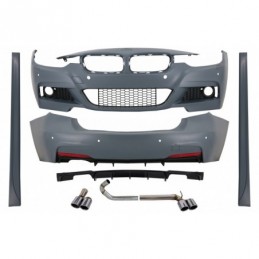 Complete Body Kit with Diffuser and Twin Double Exhaust Systems suitable for BMW 3 Series F30 (2011-2019) M-Performance Design, 