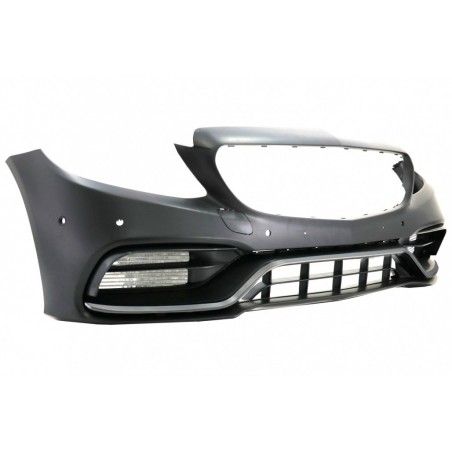 Front Bumper with Grille and Trunk Boot Spoiler Piano Black suitable for Mercedes C-Class C205 (2014-2018) C63 GT-R Design, Nouv