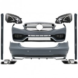 Complete Body Kit with Exhaust Tips and LED Xenon Headlights suitable for MERCEDES E-Class W212 (2013-2016) E63 Design, Nouveaux
