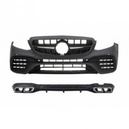 Front Bumper with Rear Diffuser and Exhaust Muffler Tips suitable for Mercedes E-Class W213 (2016-up) E63 Design, Nouveaux produ