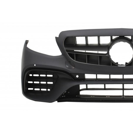 Front Bumper with Rear Diffuser and Exhaust Muffler Tips suitable for Mercedes E-Class W213 (2016-up) E63s Design Black Edition,