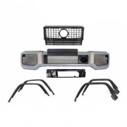 Front Bumper with Fender Flares Wheel Arches and Front Grille suitable for MERCEDES Benz G-Class W463 (1990-2014) G65 Design, No