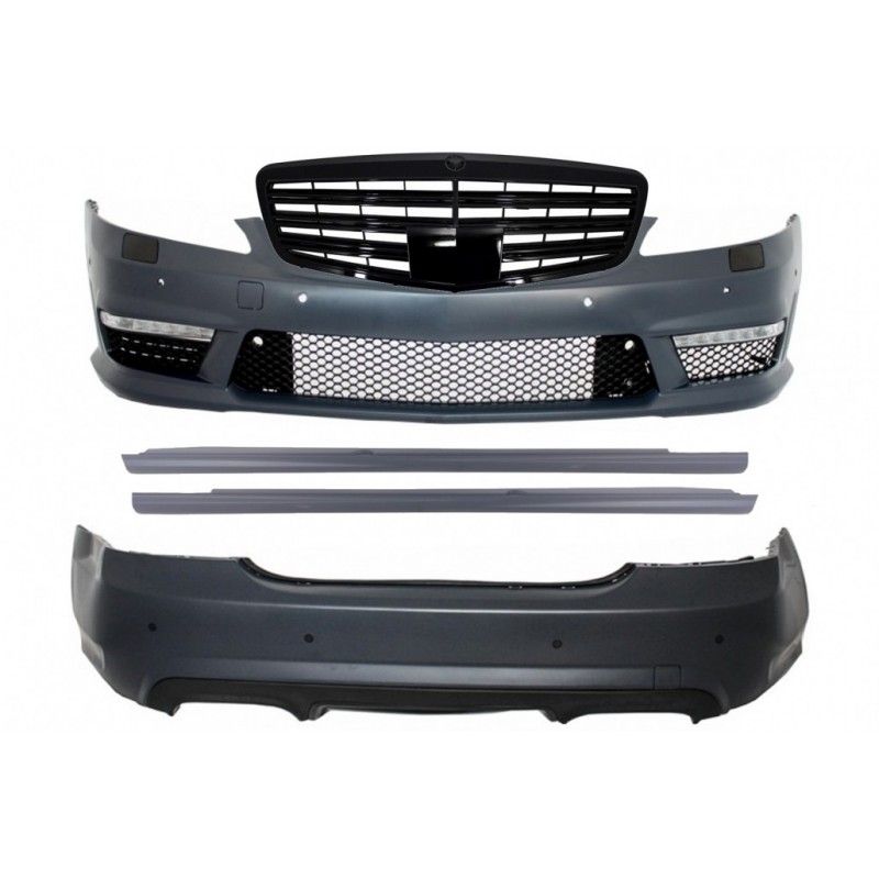 Body Kit suitable for Mercedes W221 (2005-2011) S65 Design with Central Grille Piano Black and Side Skirts, Nouveaux produits ki