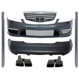 Body Kit suitable for MERCEDES Benz W221 S-Class (2005-2011) S63 S65 Design with Front Grille and Exhaust Muffler Tips, Nouveau