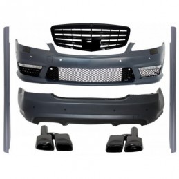 Body Kit suitable for Mercedes W221 S-Class (2005-2011) S63 S65 Design with Front Grille and Exhaust Muffler Tips, Nouveaux prod