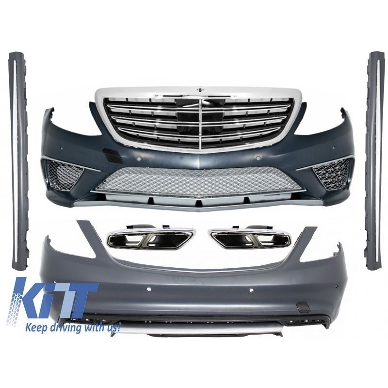 Complete Body Kit with Exhaust Tips suitable for MERCEDES Benz W222 S-Class (2013-06.2017) S65 Design LWB, Nouveaux produits kit