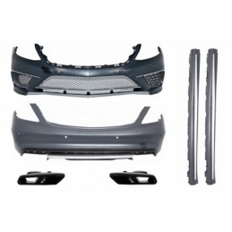 Body Kit suitable for Mercedes S-Class W222 with Exhaust Muffler Tips and Side Skirts Long Version (2013-06.2017) S65 Design, No